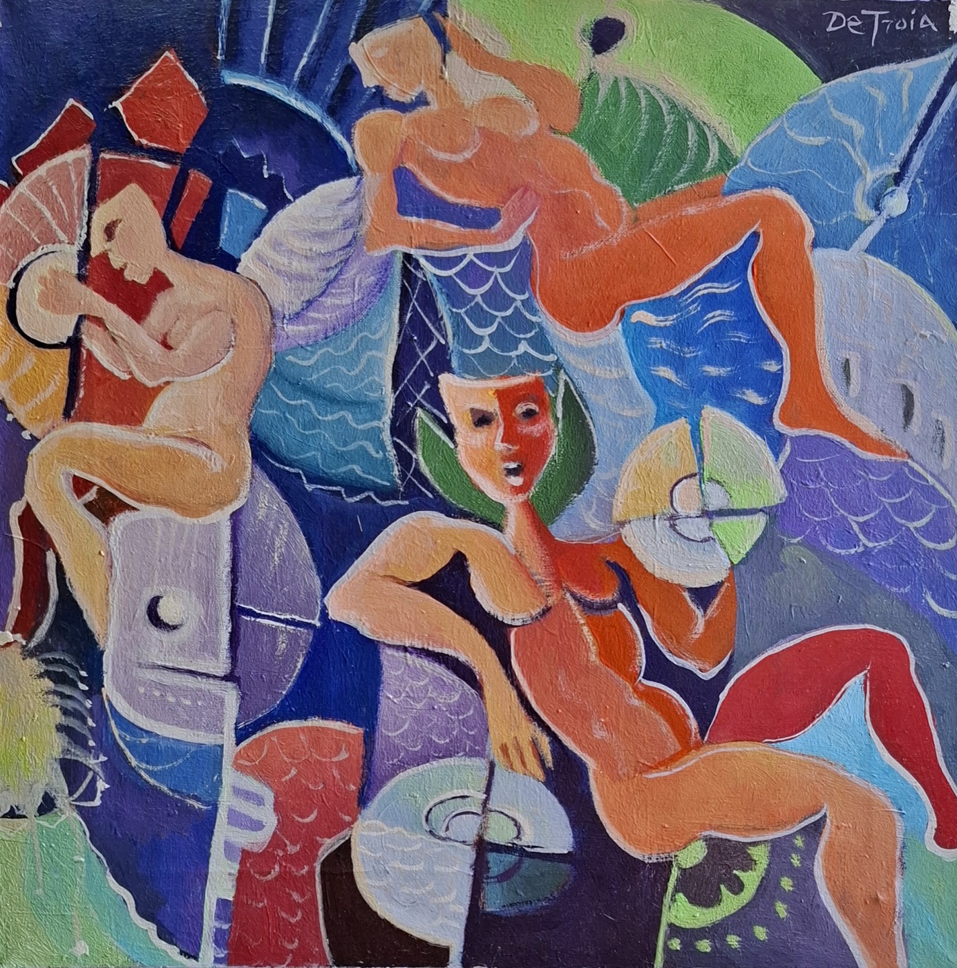 Senza Tempo, dipinto ad acrilico su tela di Giacomo De Troia, 50×50 cm