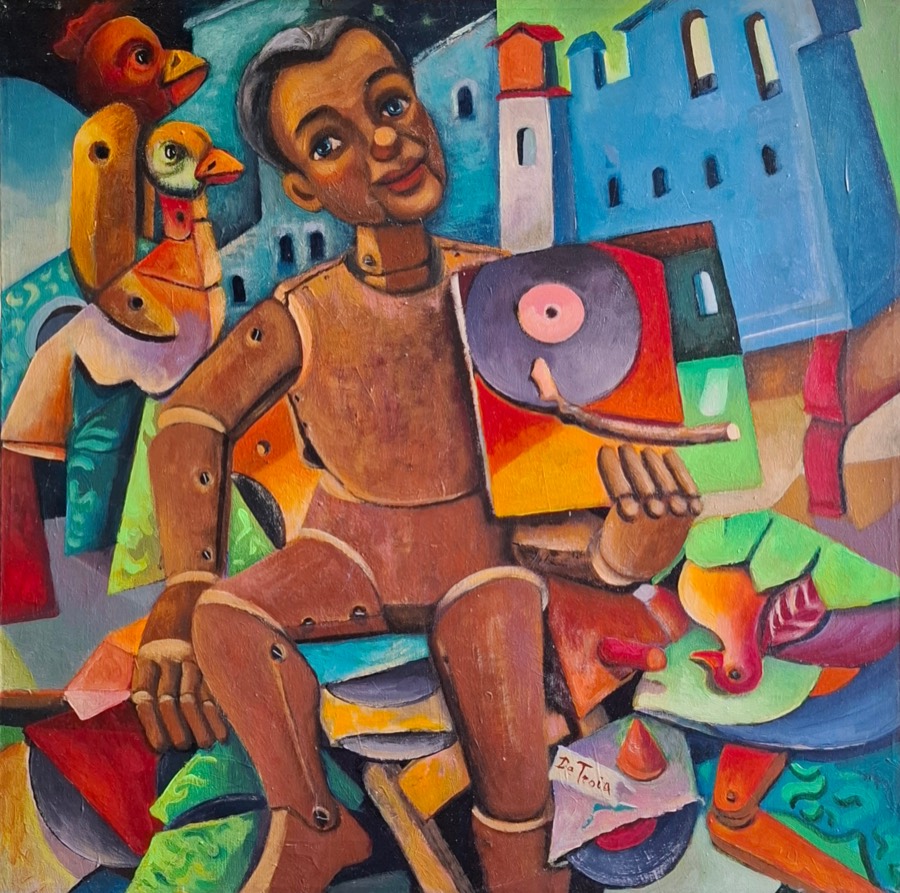 IL DISCOGRAFICO, acrilico su tela, 2012