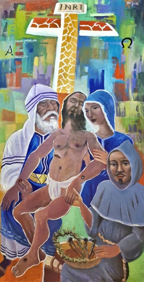 CRISTO DEPOSTO DALLA CROCE, acrilico su tela, 2024