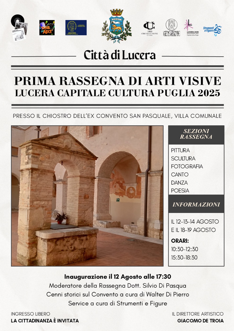 Manifesto Prima Rassegna di Arti Visive — Lucera Capitale Cultura Puglia 2025